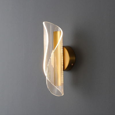 JYLIGHTING Σύγχρονη απλή LED Streamer Φως τοίχου Ακρυλικό μεταλλικό διαφανές για διάδρομο υπνοδωμάτιο