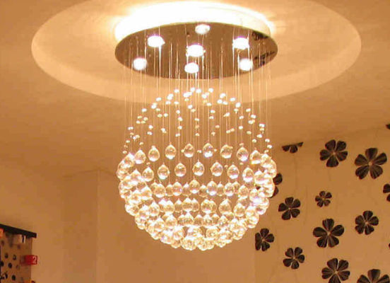 Σκανδιναβικό φως κρεμαστών κοσμημάτων κρυστάλλου ανοξείδωτου πτώσης πολυτέλειας για το ξενοδοχείο