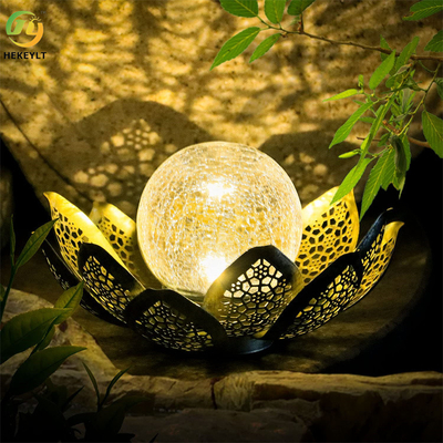 Αδιάβροχη ηλιακή υπαίθρια διακόσμηση Lotus γυαλιού σφαιρών κροταλισμάτων φω'των
