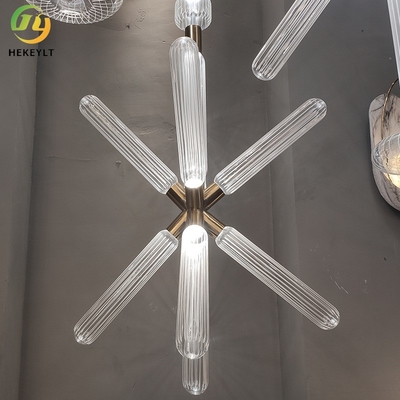 Μεταμοντέρνο χαρασμένο κρύσταλλο Snowflake γυαλιού ρυζιού πολυελαίων φως σκαλών βιλών διπλό