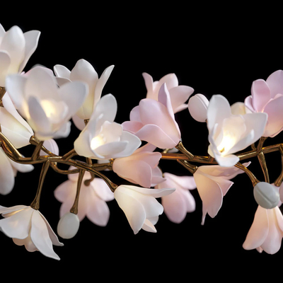 Προσαρμοσμένος πολυτέλειας λουλουδιών πολυέλαιος προγράμματος τέχνης κεραμικός σύγχρονος για το γαμήλιο λόμπι ξενοδοχείων