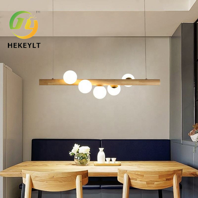 Βόρειος στυλ στερεού ξύλου Φόρος εστιατορίου απλό μοντέρνο LED δημιουργικό μπαρ πολυέλαιο