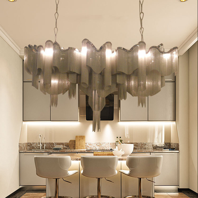Εμπορικά γραφεία LED Tassels Δείπνος Κεραυνός Πανδοσφαίροι Σκανδιναβικό μοντέρνο διακόσμηση αλουμινίου
