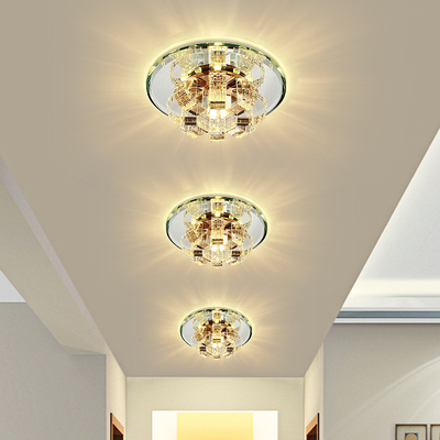 Σύγχρονο Κρυστάλλινο Διάδρομο Σημείο Φως Δημιουργική είσοδος γυαλί μπαλκόνι βεράντα διάδρομος αίθουσα οροφή Downlight