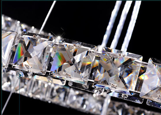 Ο καθρέφτης χρωμίου κρυστάλλου διαμαντιών τελειώνει το σύγχρονο φως δαχτυλιδιών ανοξείδωτου 64W