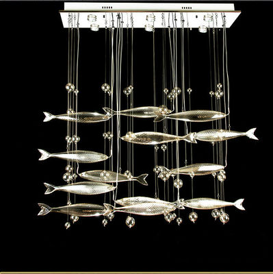 Χρώμιο ή ασημένια διακόσμηση κρεμαστών κοσμημάτων γυαλιού G4 σύγχρονη ελαφριά διαμορφωμένη ψάρια εγχώρια