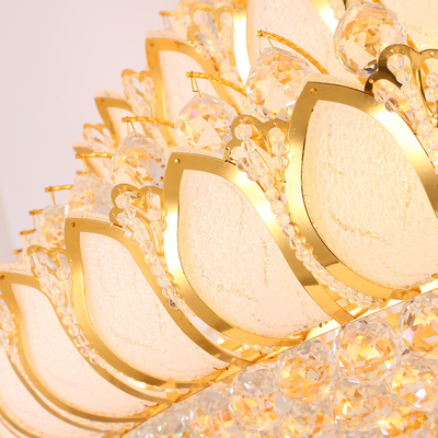 Χρυσά ελαφριά 2700k κρυστάλλου γυαλιού οδηγημένα E14 ανώτατα φω'τα κρυστάλλου κρεμαστών κοσμημάτων